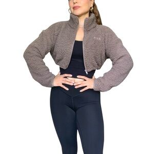 SKIMS Teddy Zip-Up Cropped Jacket | Size XS